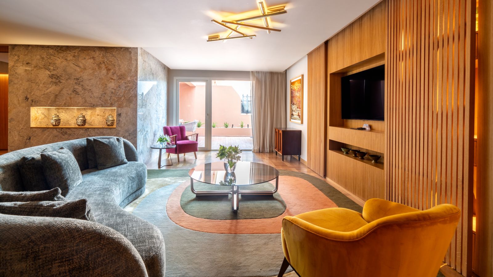 Inviting Living Room with Patio Access