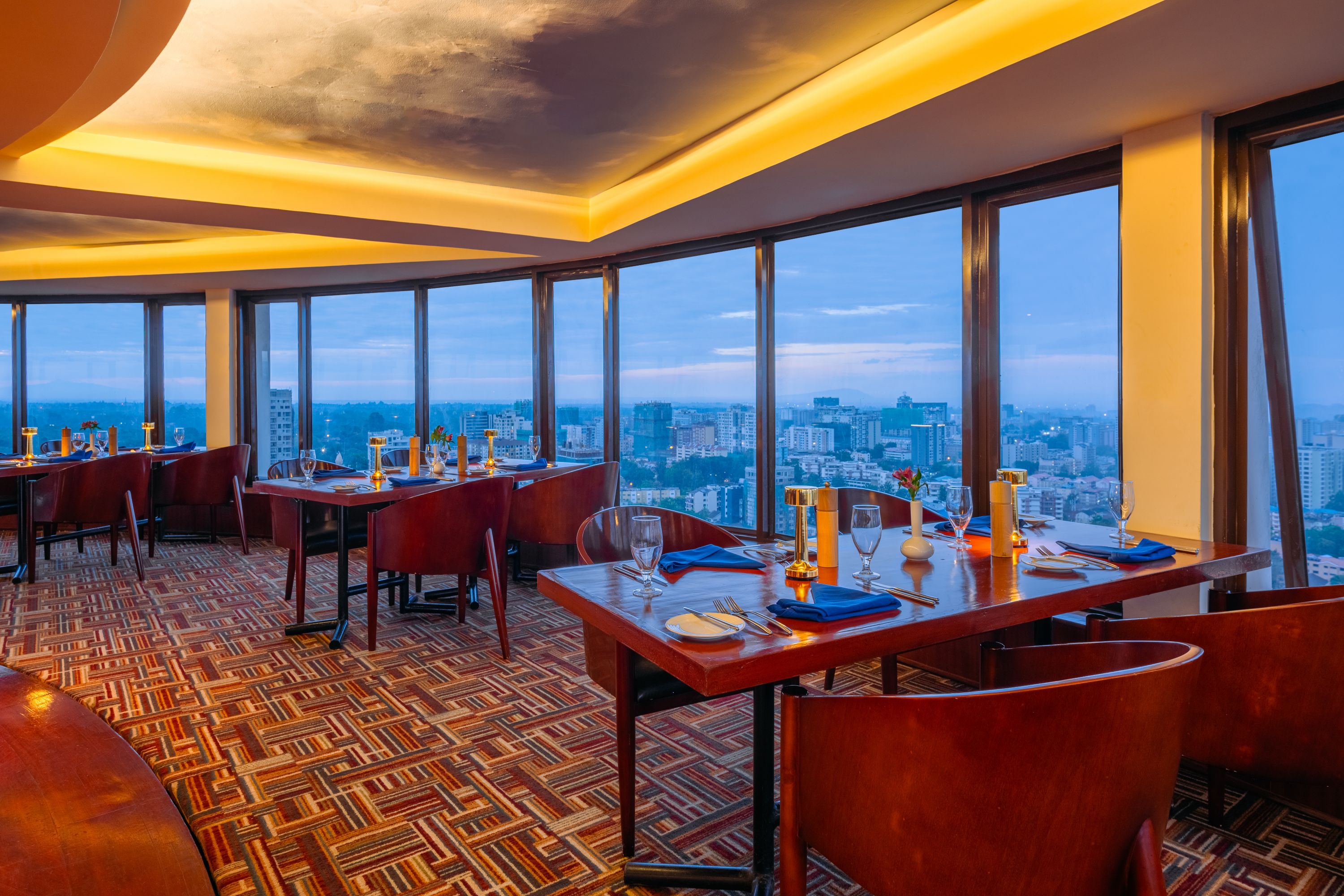 Dining at The View at Mövenpick Nairobi Hotel & Residences