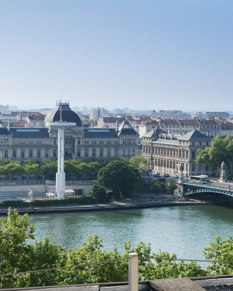 Cityscape with River and Domed Building