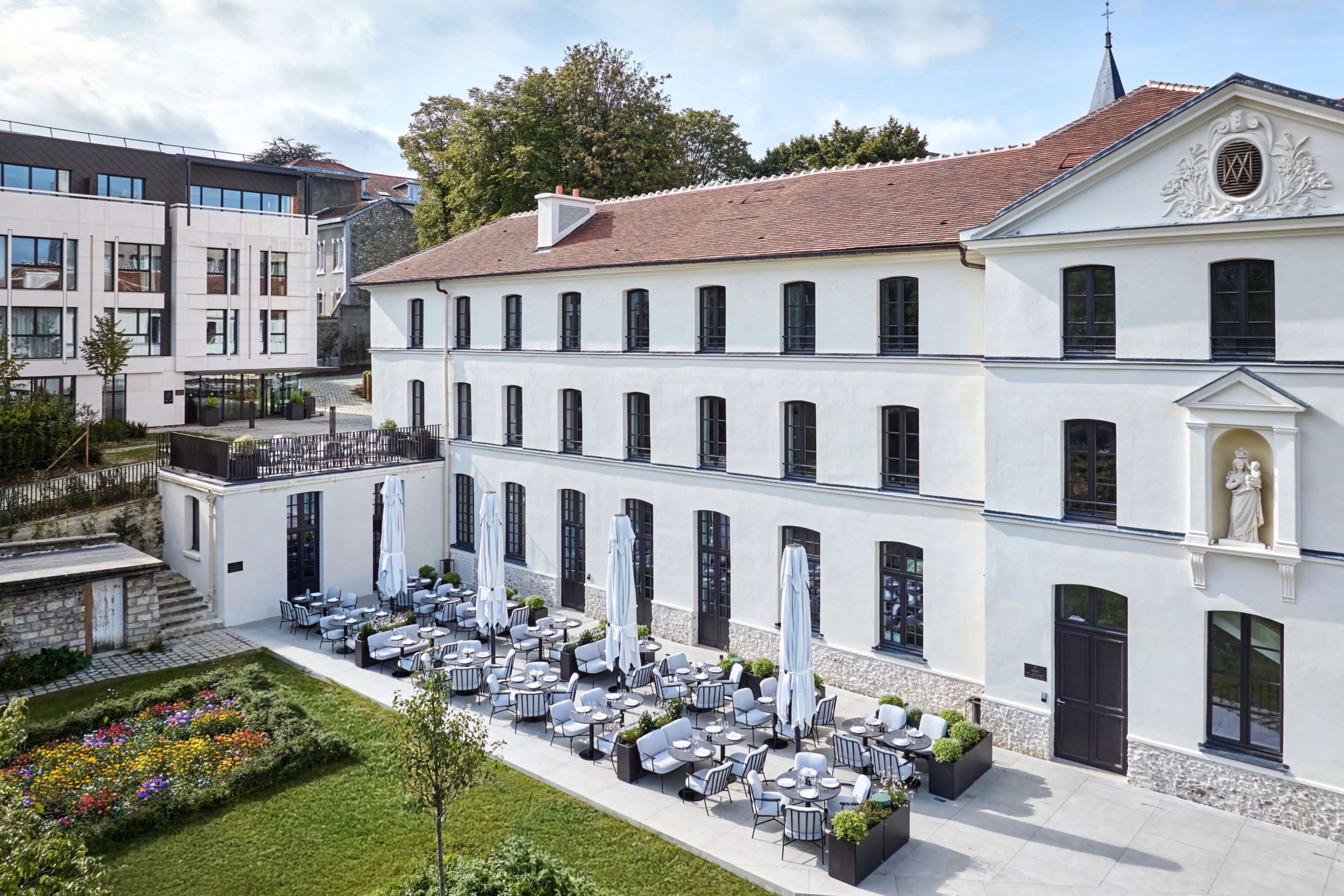 Sun-Drenched Terrace of a Charming Hotel