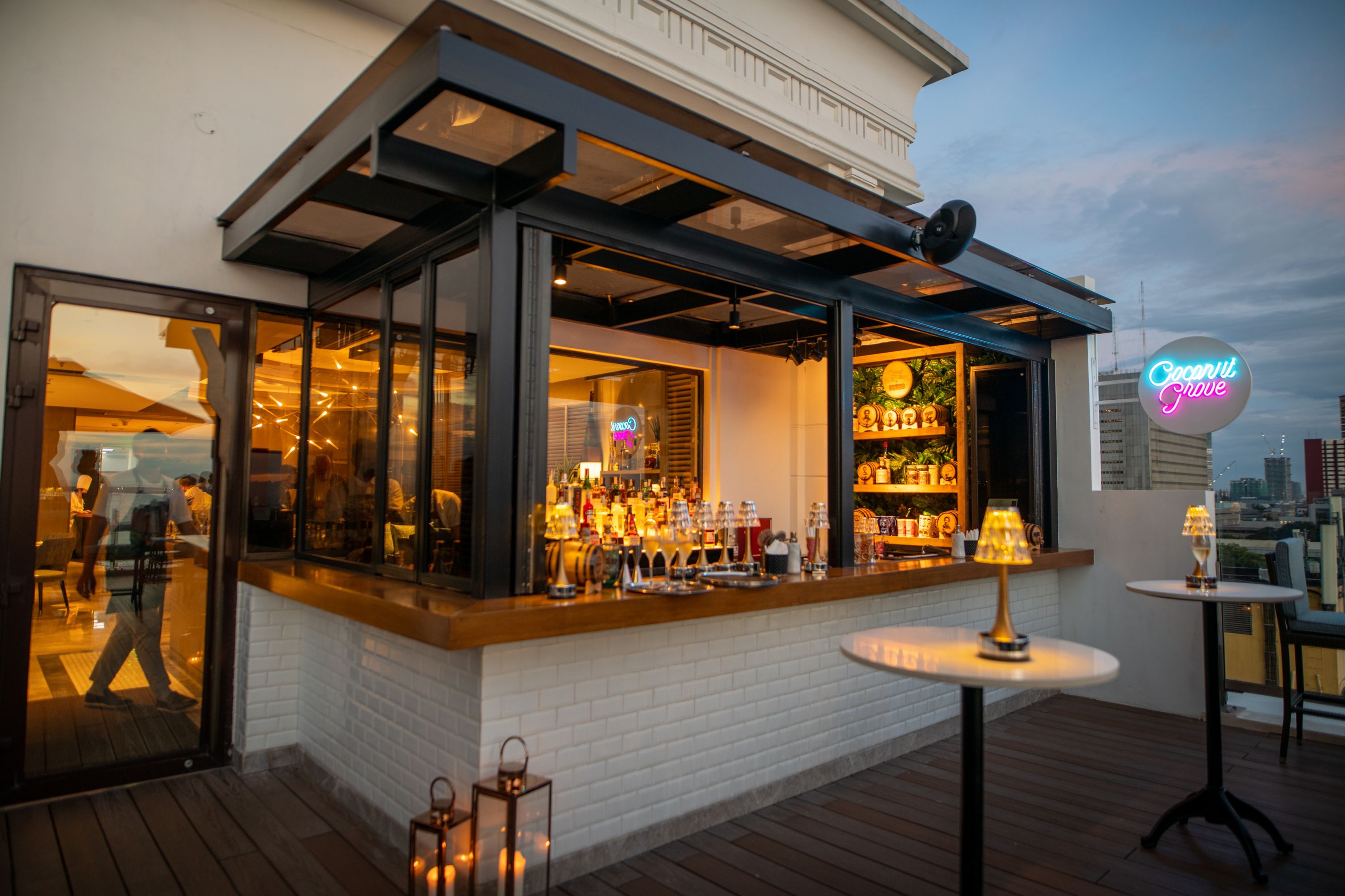 Coconut Grove Rooftop Bar at Dusk
