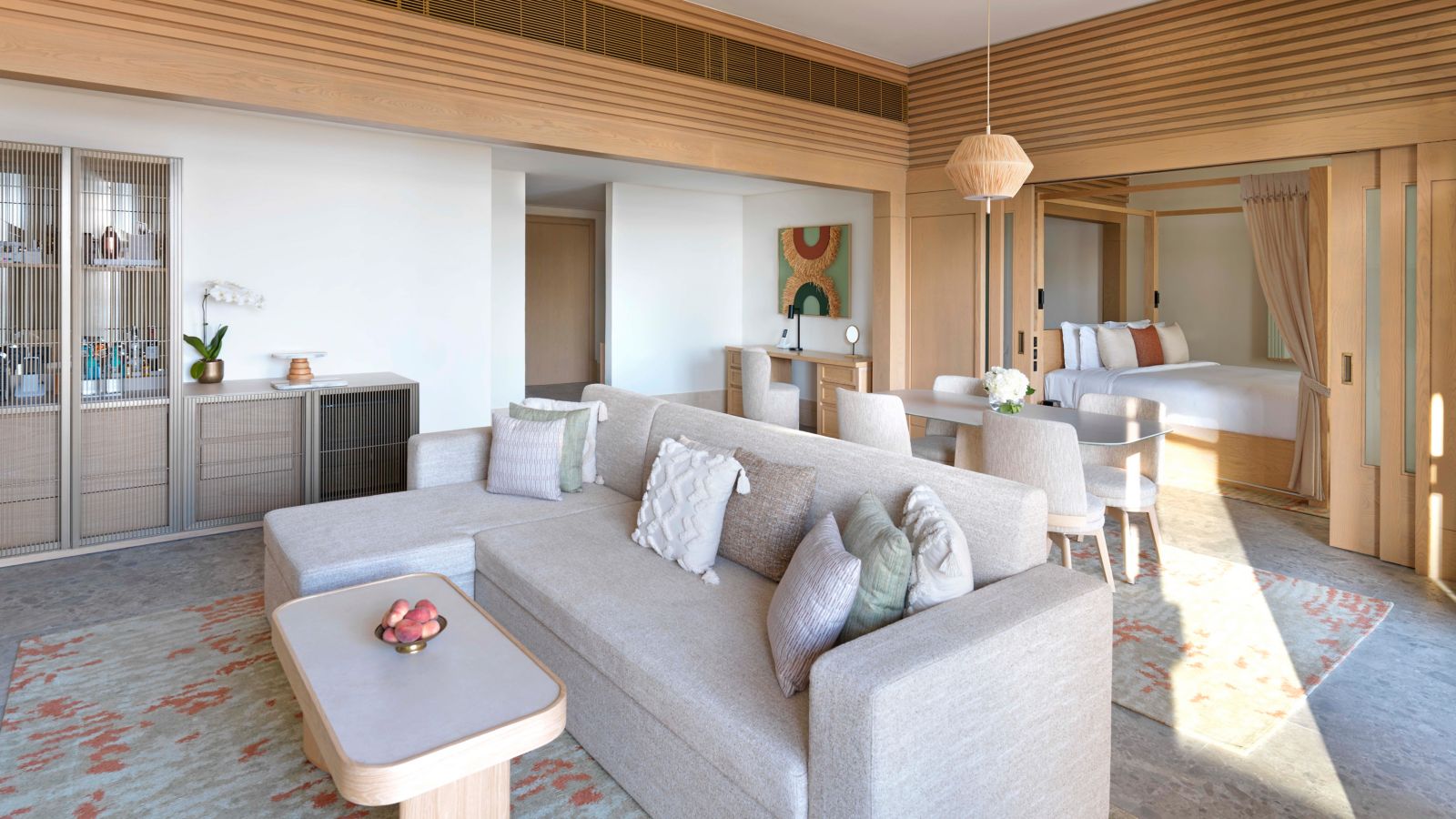 Sun-Drenched Hotel Suite with Luxurious Amenities