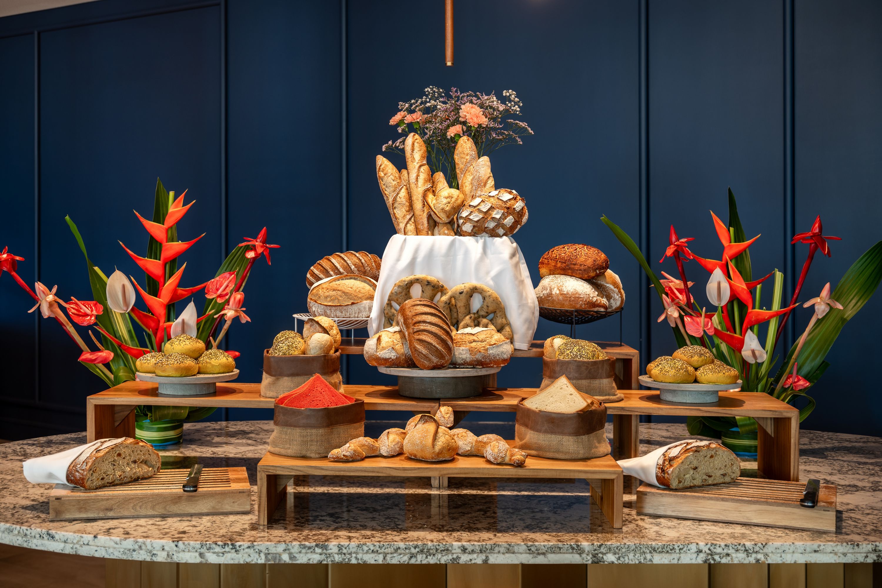 Freshly Baked Bread and Pastries Display