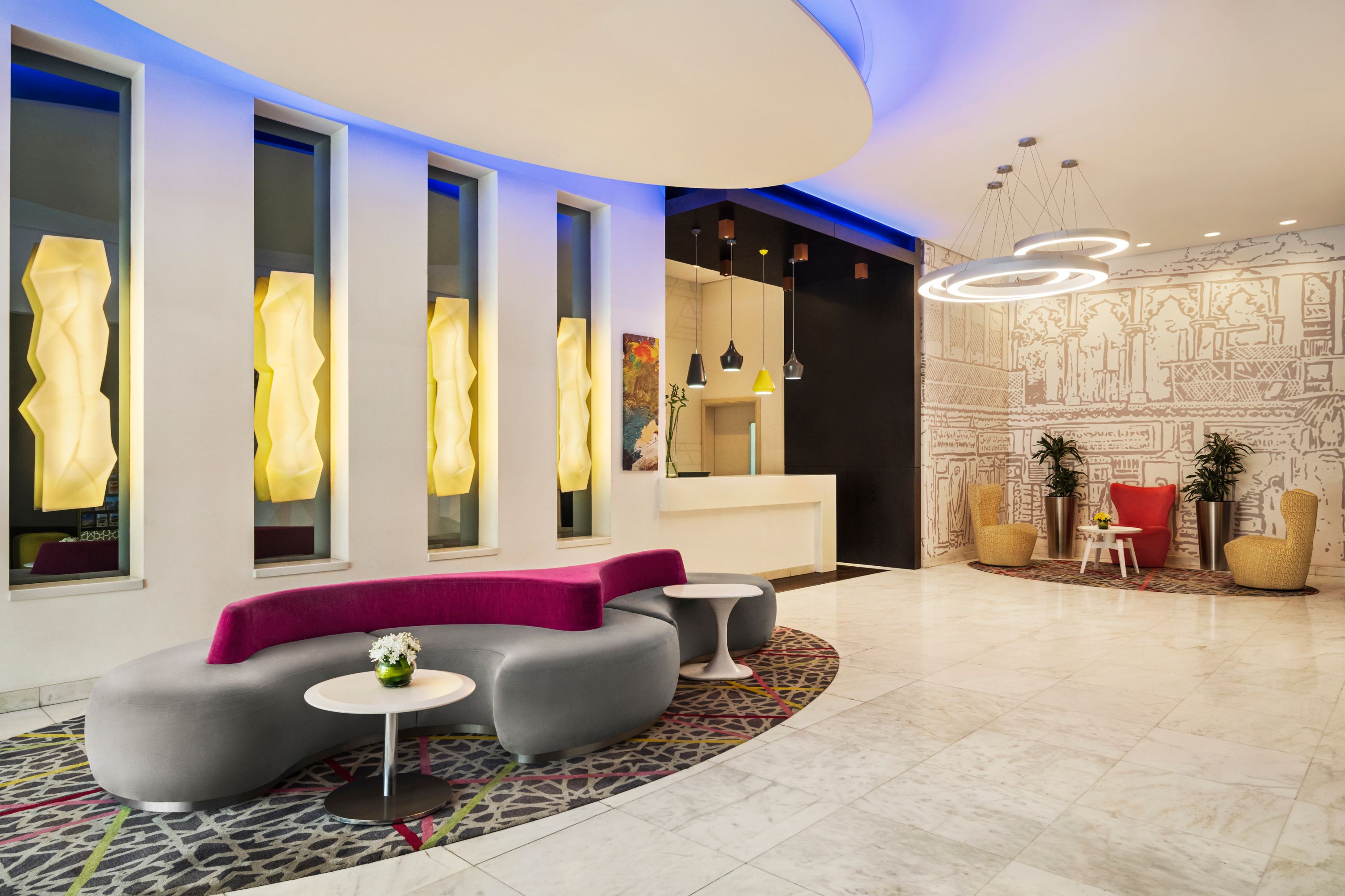 Vibrant Lobby of ibis Styles Sharjah - United Arab Emirates