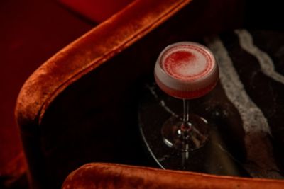 Pink and white swirly cocktail