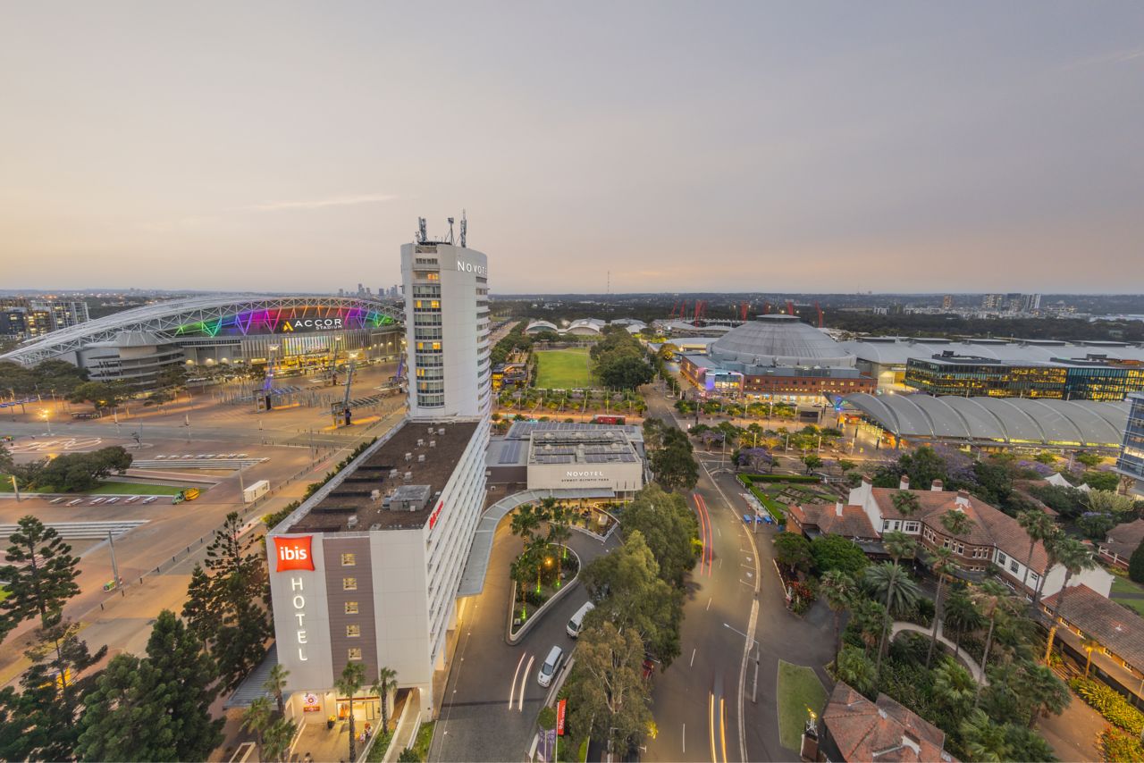 Novotel Sydney Olympic Park at Dusk