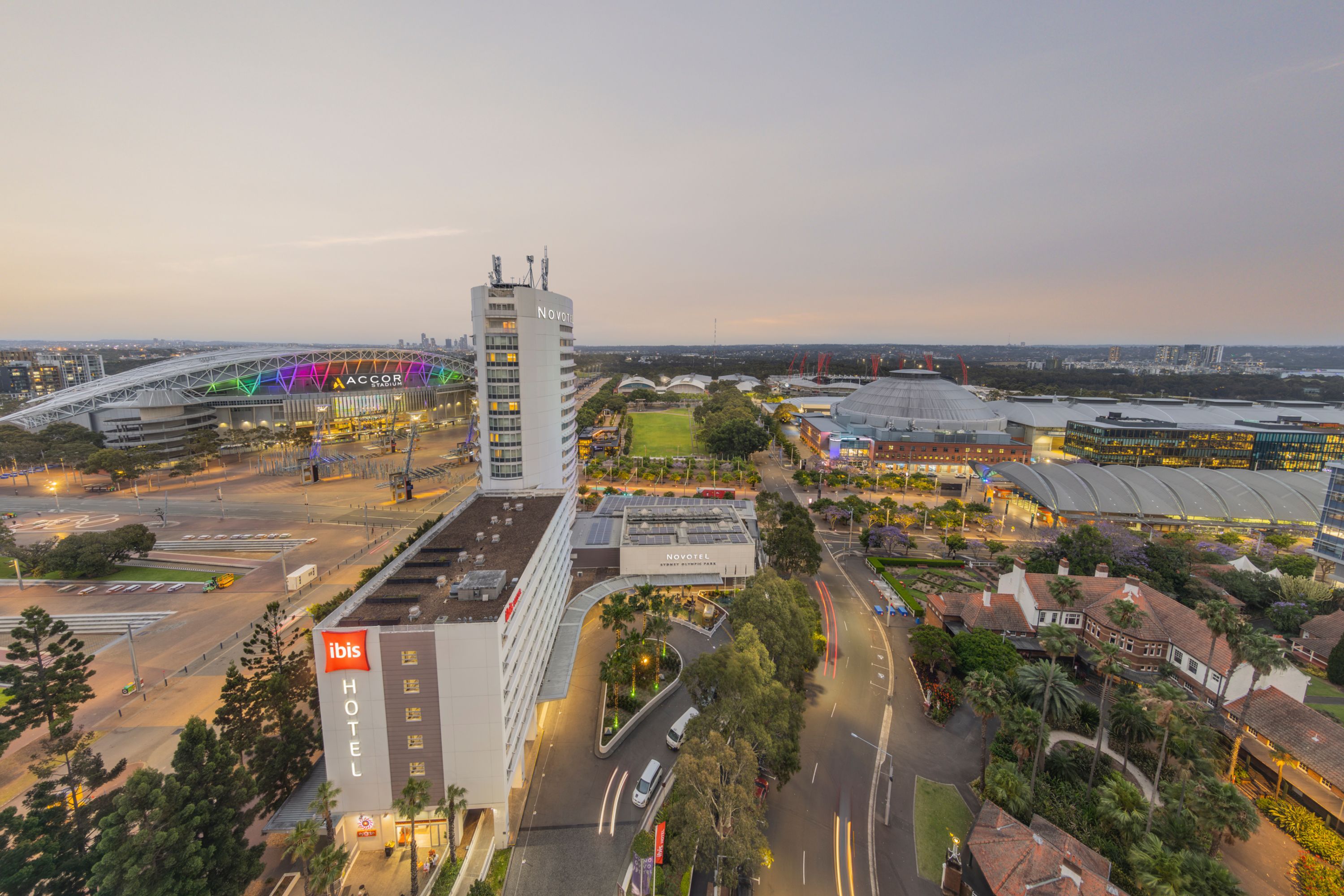 Novotel Sydney Olympic Park at Dusk