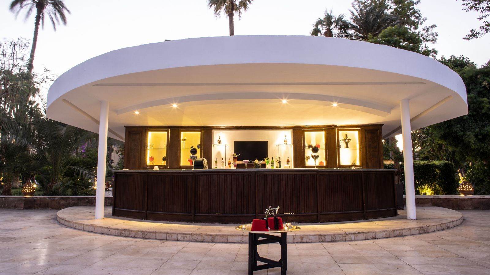 Outdoor Bar at Twilight - Sofitel Winter Palace Luxor - Egypt
