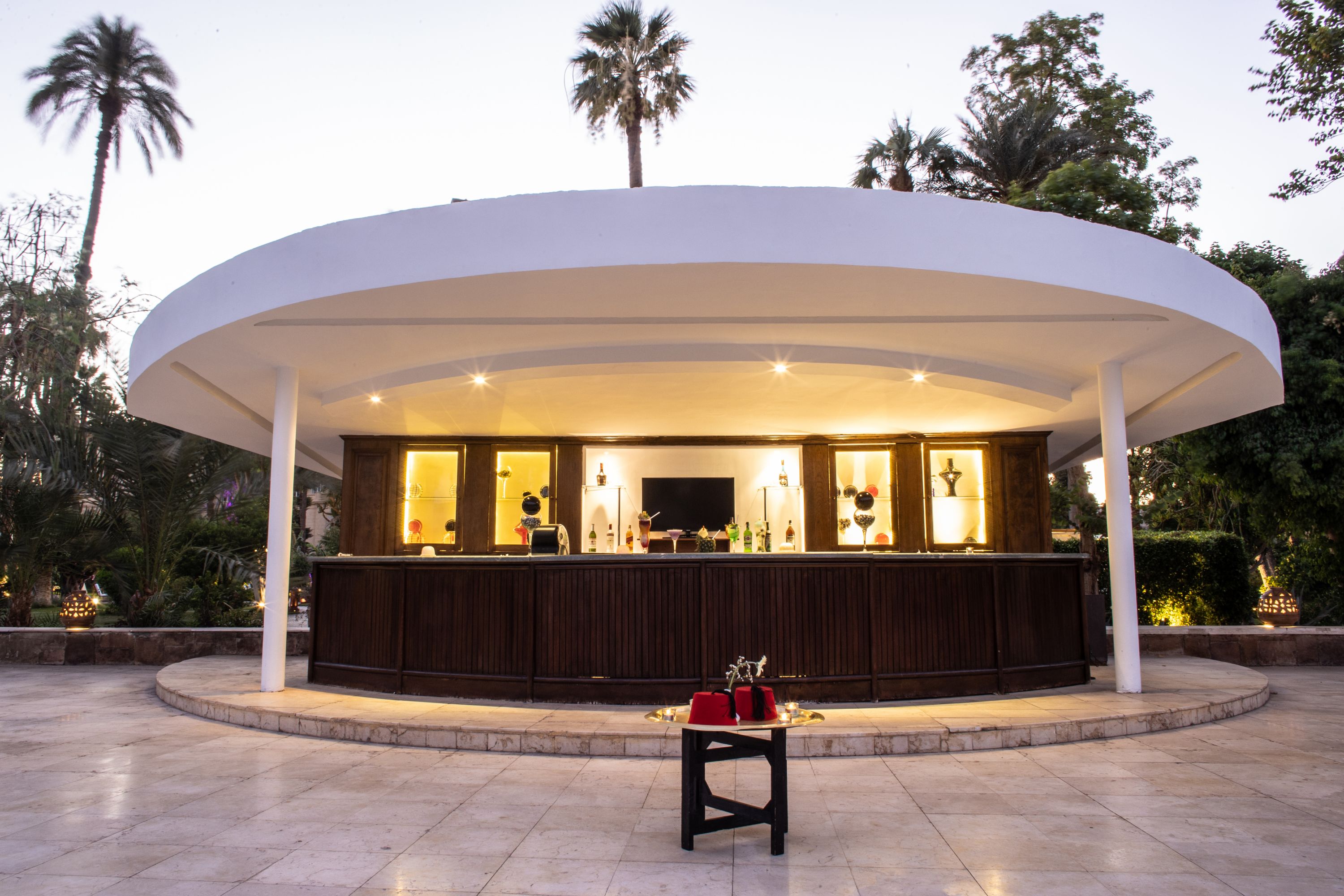 Outdoor Bar at Twilight - Sofitel Winter Palace Luxor - Egypt