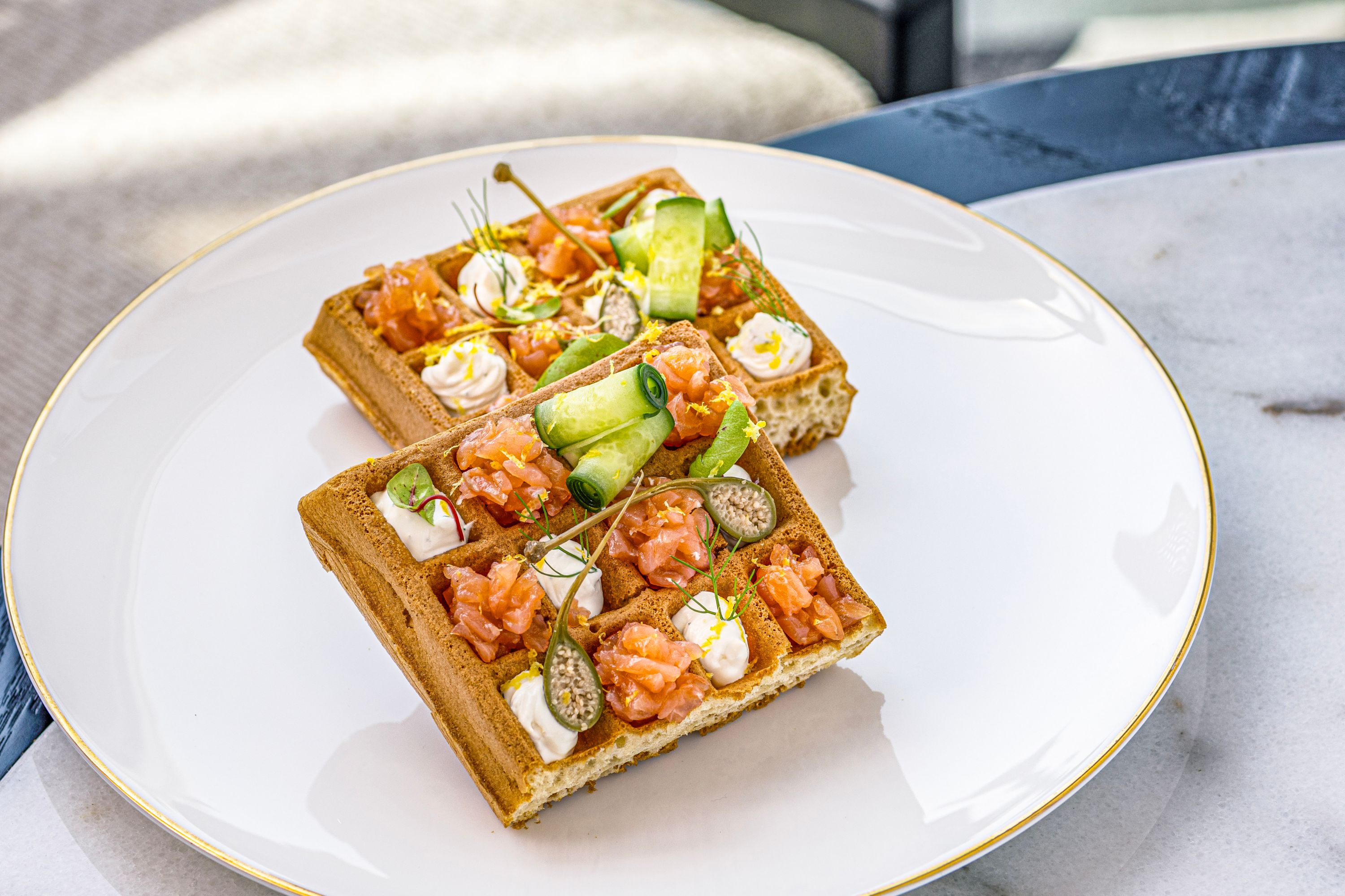 Savoring Gourmet Waffles at Sofitel Al Hamra Beach Resort, UAE