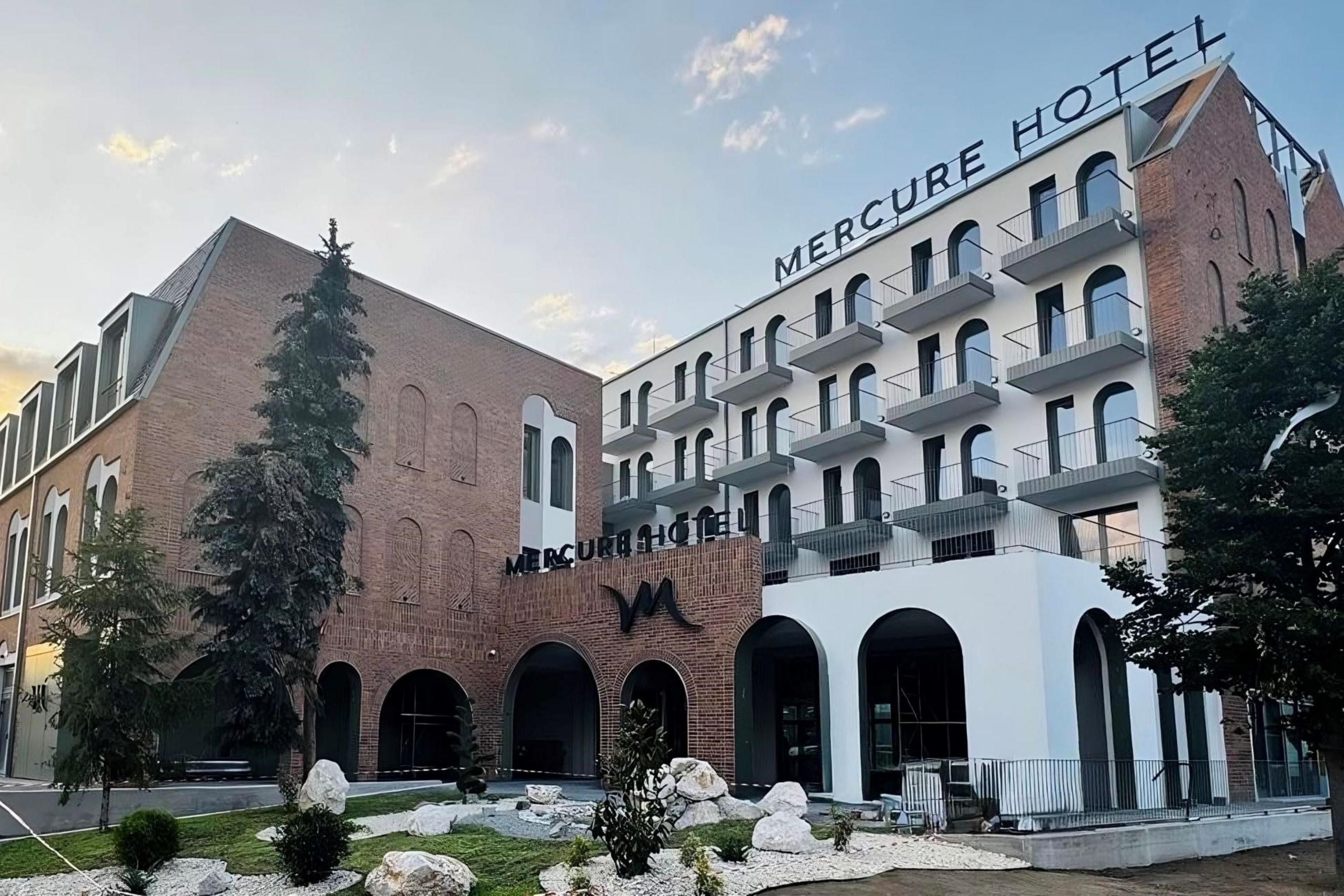 Mercure Hotel Exterior at Sunset