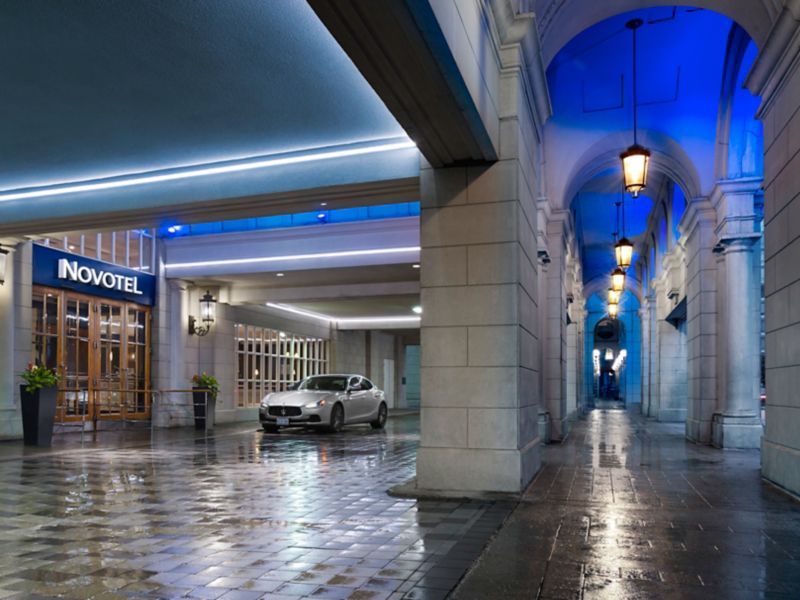 Nighttime Entrance at the Novotel Toronto Centre