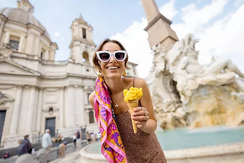 Woman with ice cream