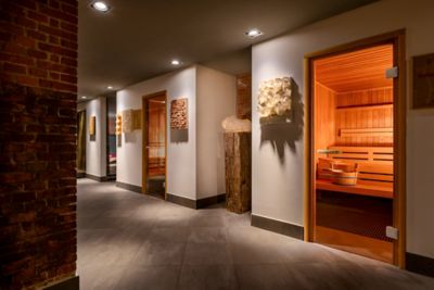 The sauna and steam rooms at Mövenpick Hamburg's well-equipped fitness area