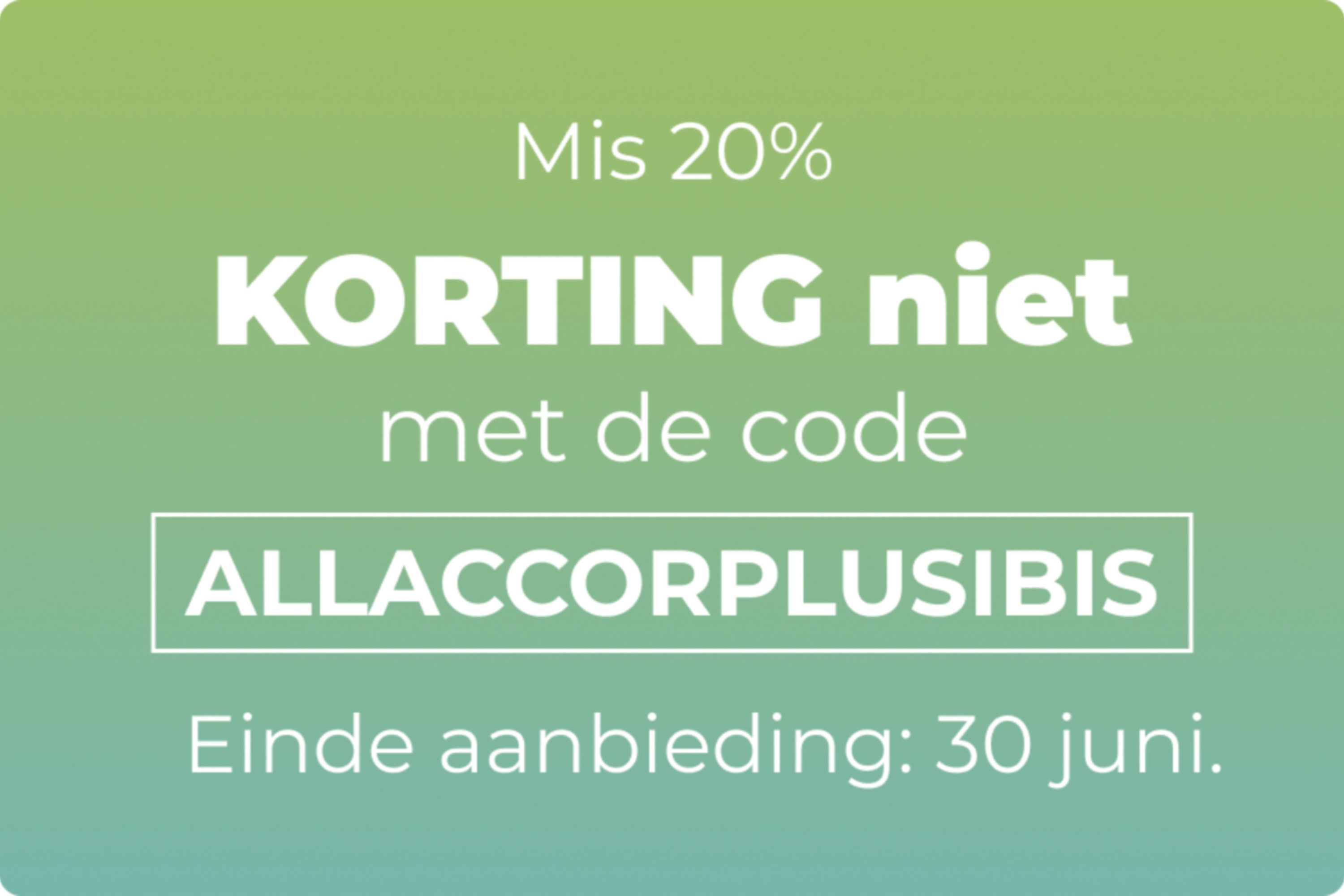 Bespaar 20% op uw abonnement vóór 30 juni met de code ALLACCORPLUSIBIS.
