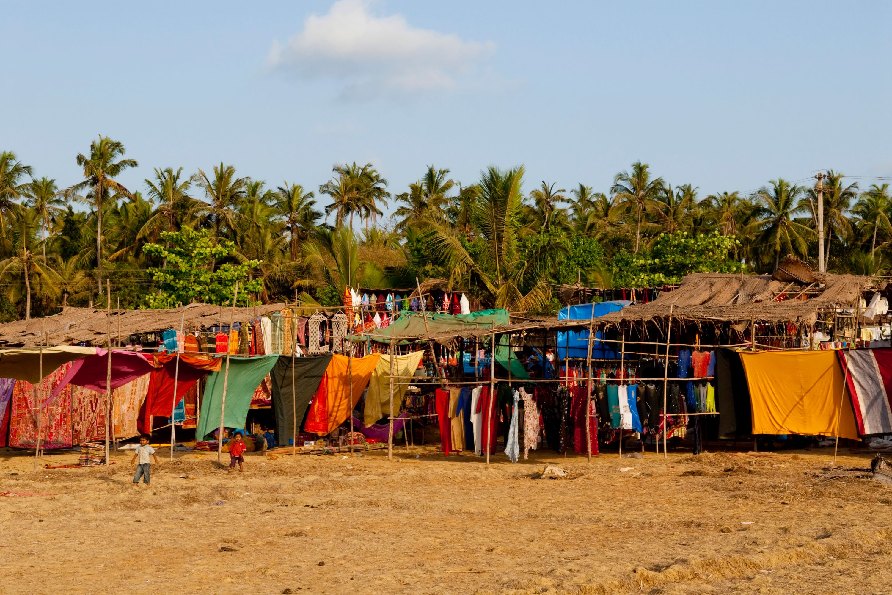 Flea market on the beach at Anjuna in Goa