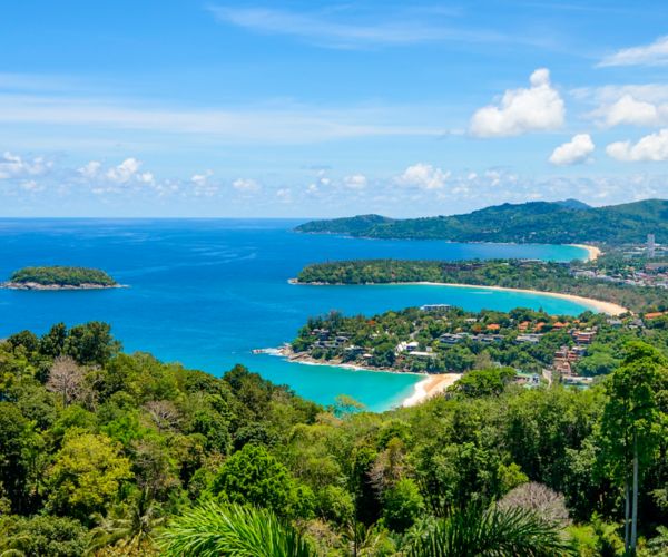 View over the ocean and island from Kata view point in Phuket