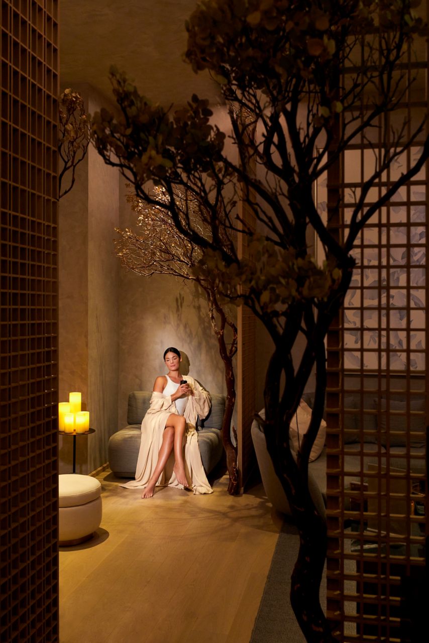 a woman in the spa lounge