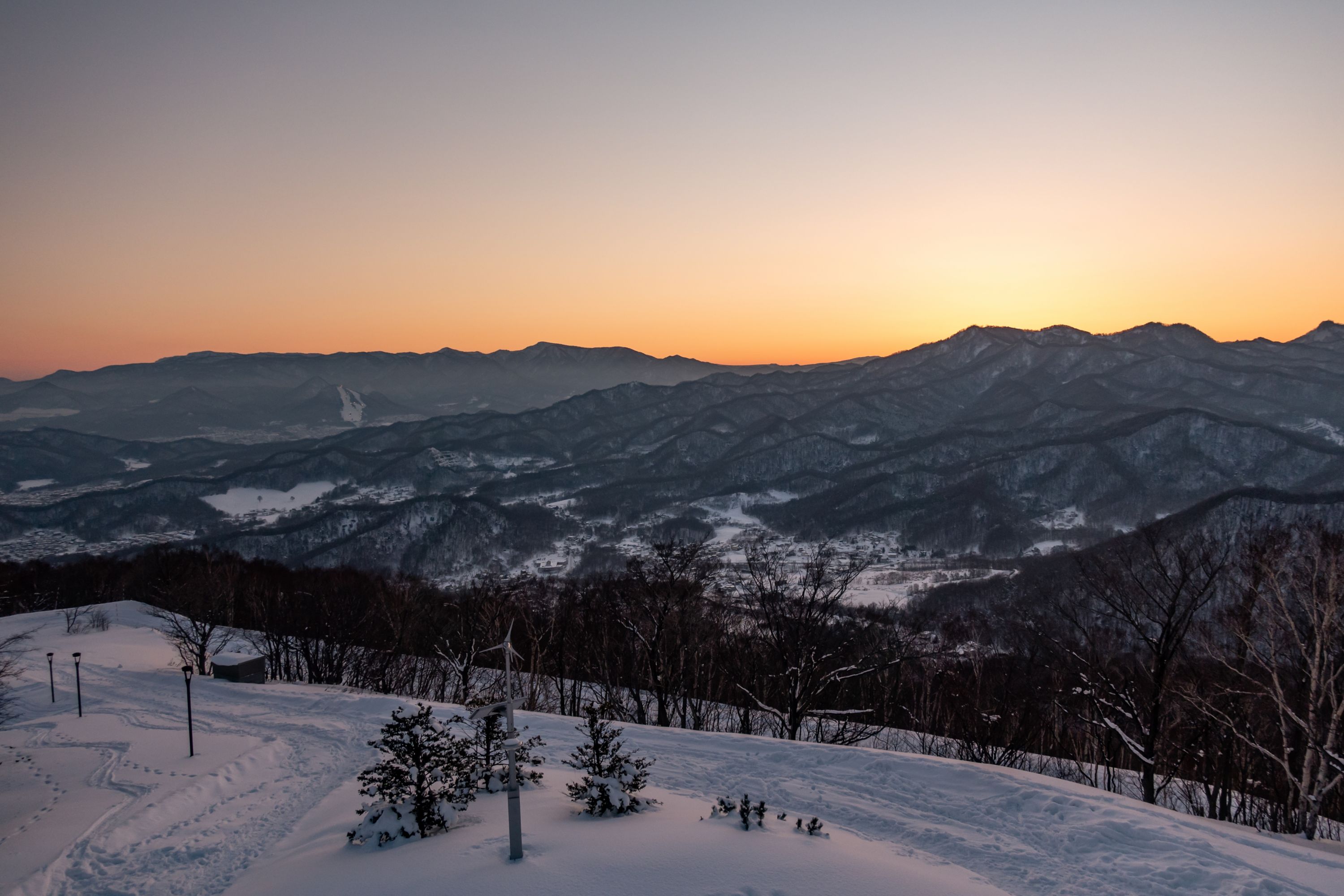 View from top of Mt. Moiwa, Minami Ward of Sapporo city, Hokkaido prefecture of Japan during winter