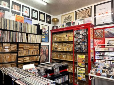 Vintage LPs and music memorabilia at The Musical Box, Liverpool