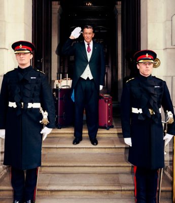 VIP arrival at a grand hotel