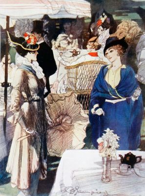 Afternoon Tea In Kensington Gardens, London, England, In The Early Years Of The 20Th Century. After A Drawing By Blampied. From La Esfera, 1914. (Photo by: Universal History Archive/Universal Images Group via Getty Images)